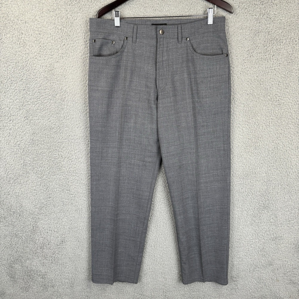 St Croix Pants Mens 35x30 Gray 5 Pocket Wool Blend Casual Stretch Commuter Italy